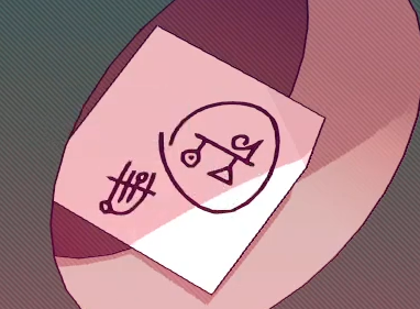 screenshot showing a note with the glyph for 5039 written on it.